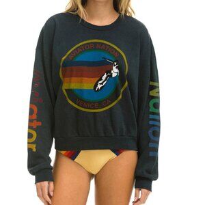 NWT Aviator Nation Relaxed Crew Sweatshirt (Charcoal)